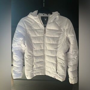 Spyder Women’s Snowy White Puffer Winter Jacket | Size Small